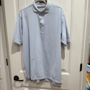 Men's Blue Striped Polo Shirt